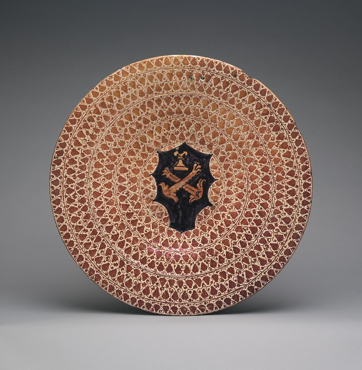 Plate, Tin-glazed earthenware, Spanish