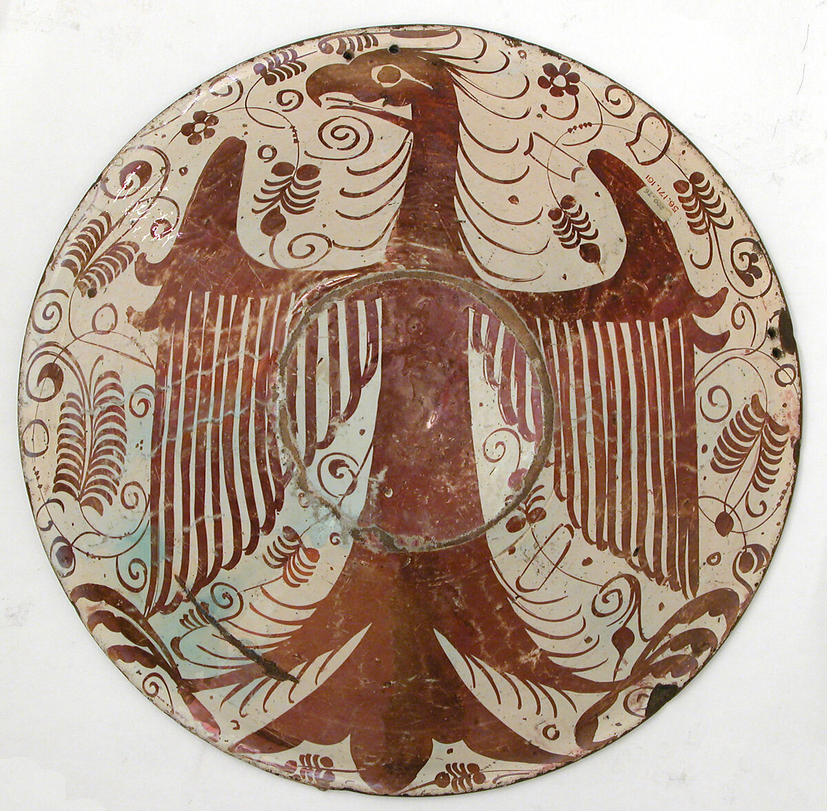 Plate, Tin-glazed earthenware, Spanish
