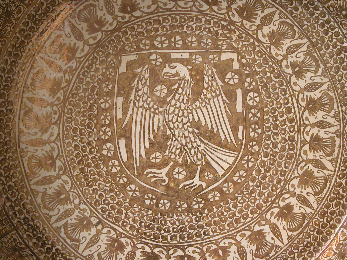 Plate, Tin-glazed earthenware, Spanish