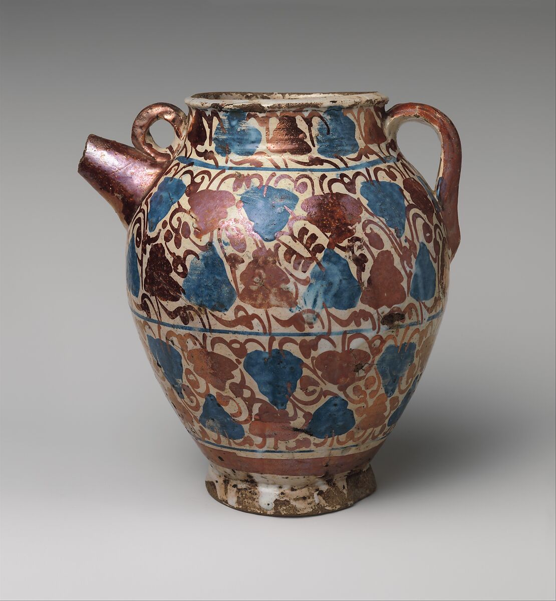 Jug, Tin-glazed earthenware, Spanish 