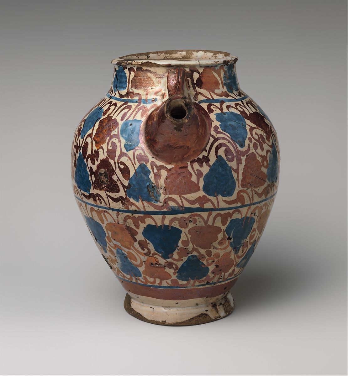 Jug, Tin-glazed earthenware, Spanish