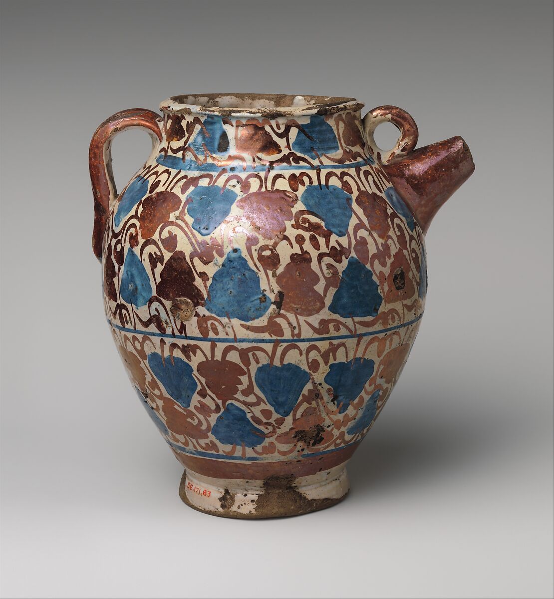 Jug, Tin-glazed earthenware, Spanish