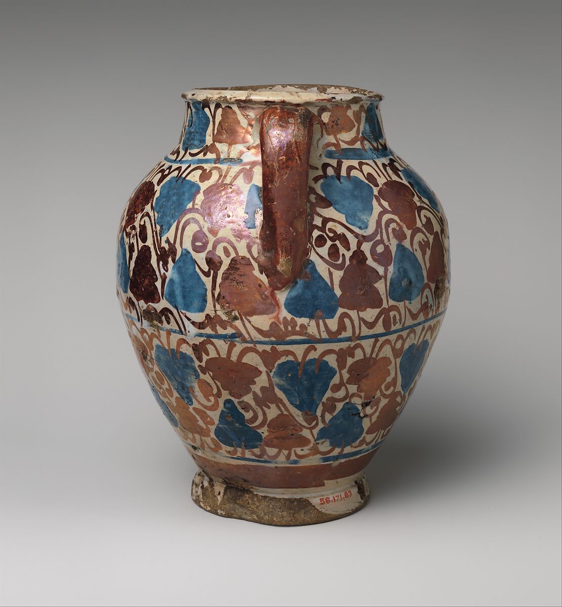 Jug, Tin-glazed earthenware, Spanish