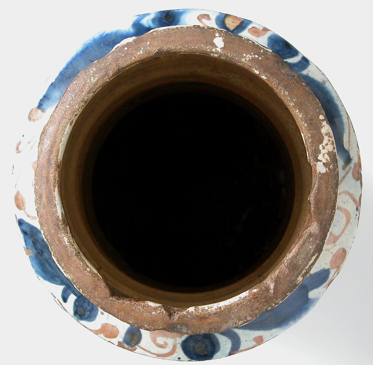 Pharmacy Jar, Tin-glazed earthenware, Spanish