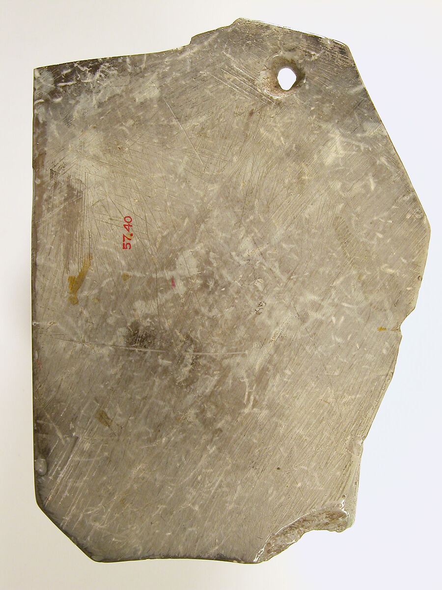 Fragment of an Icon with the Crucifixion, Steatite (gray-green), Byzantine
