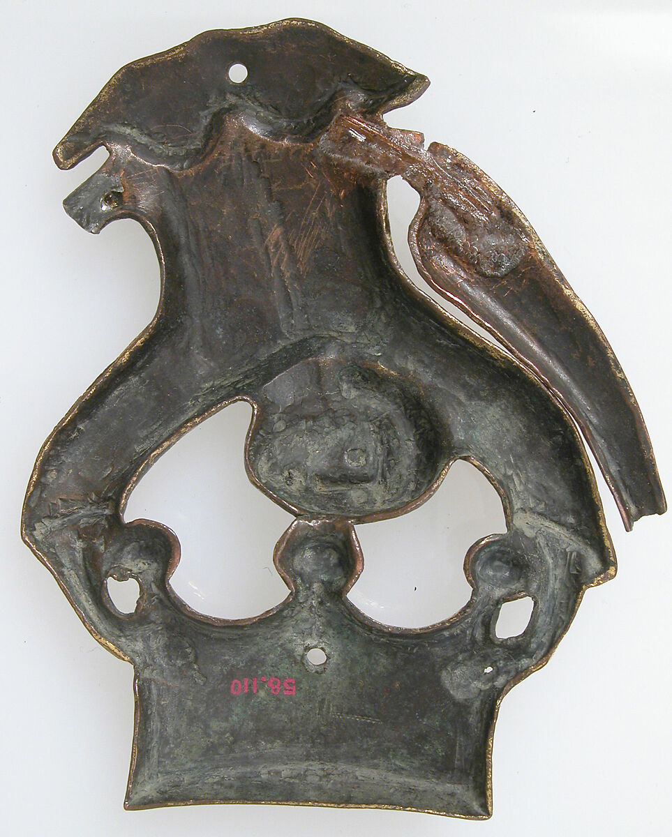 Angel Carrying a Crown, Copper: repoussé, engraved, chased, and gilt, French