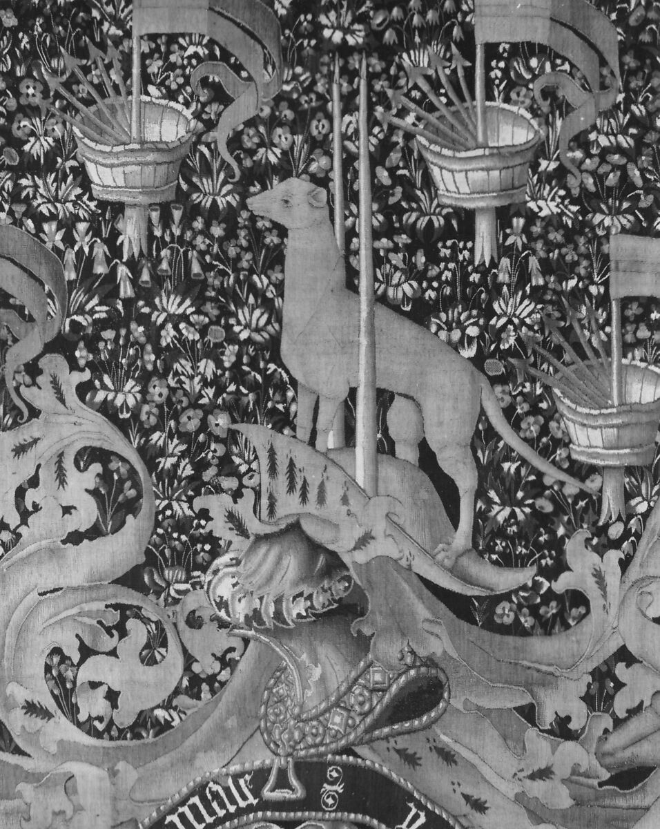 Tapestry with Armorial Bearings and Badges of John, Lord Dynham, Wool warp;  wool wefts with a few silk wefts, South Netherlandish