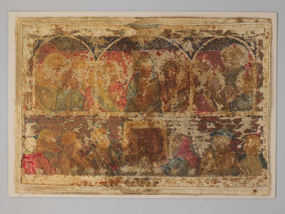 The Pentecost, Silk & metal thread on canvas, Italian