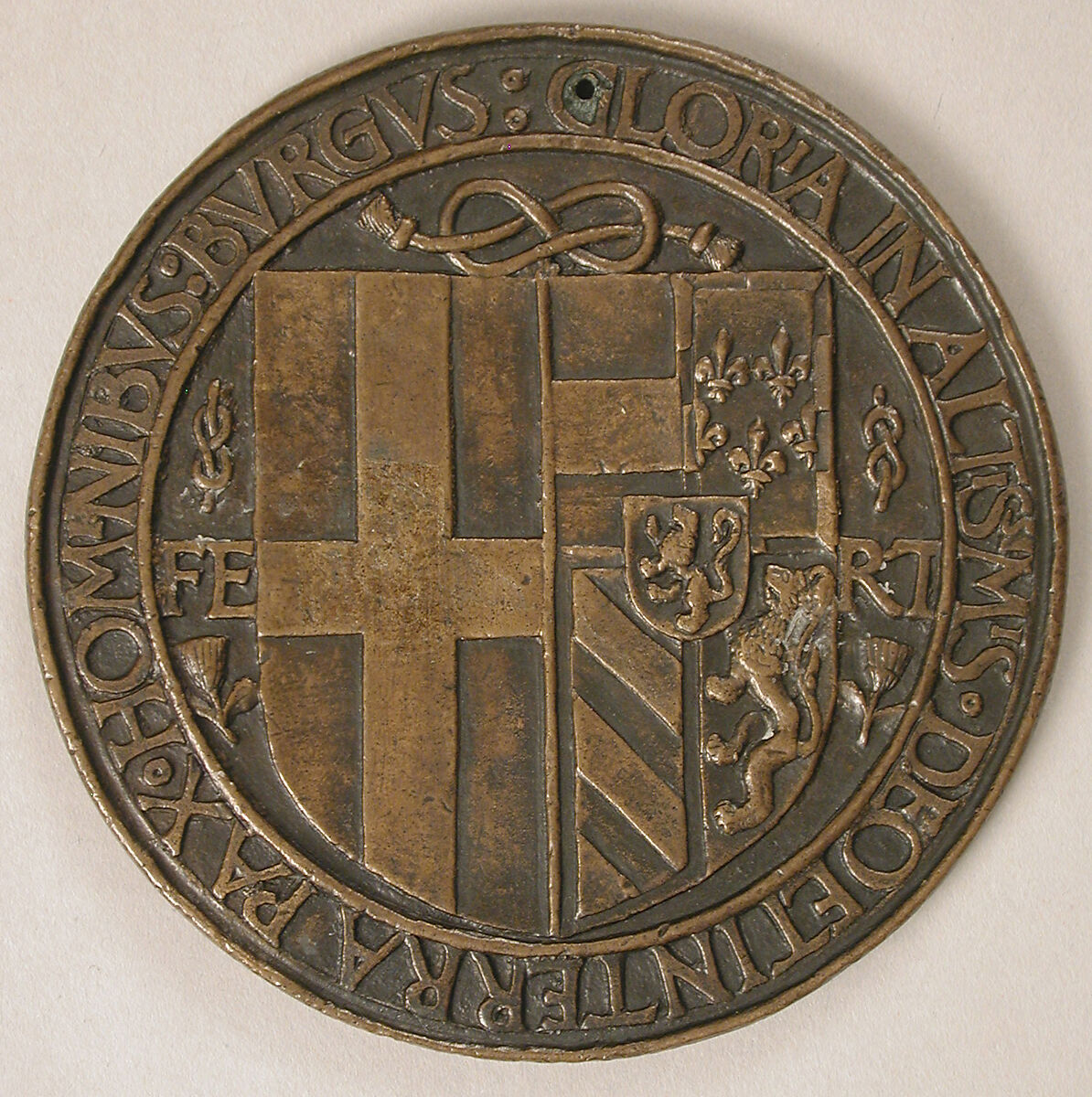 Medal of Duke Philibert II of Savoy (1480–1504) and Margaret of Austria (1480–1530), Copper alloy, French