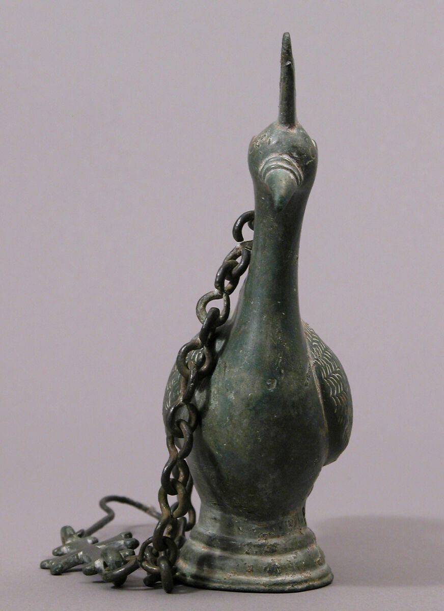 Hanging Lamp in the Form of a Peacock, Copper alloy, cast, Byzantine