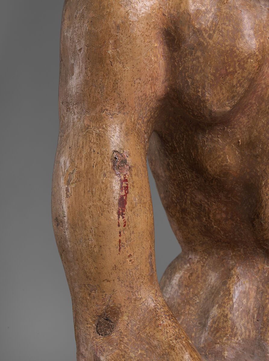 Saint Sebastian, European poplar, paint, gesso, Northern European