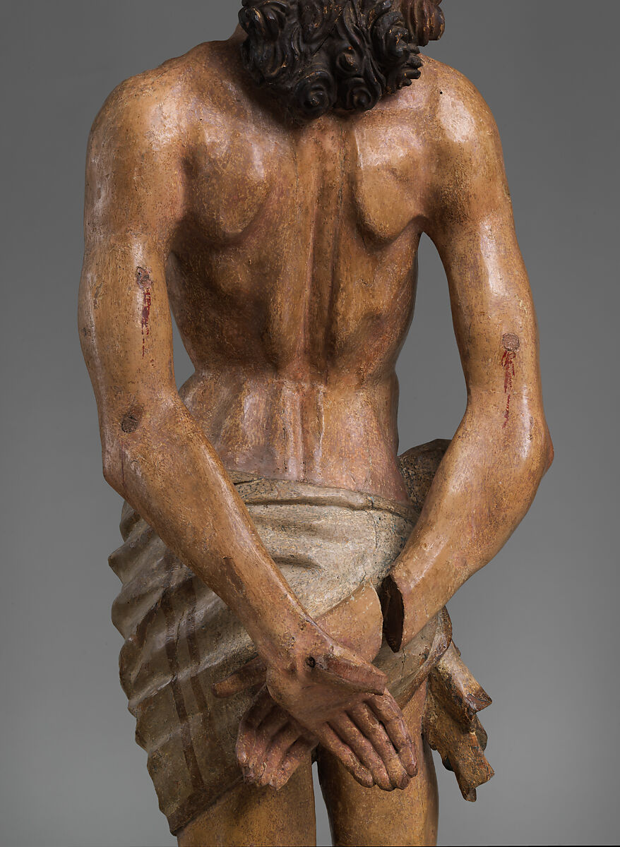 Saint Sebastian, European poplar, paint, gesso, Northern European