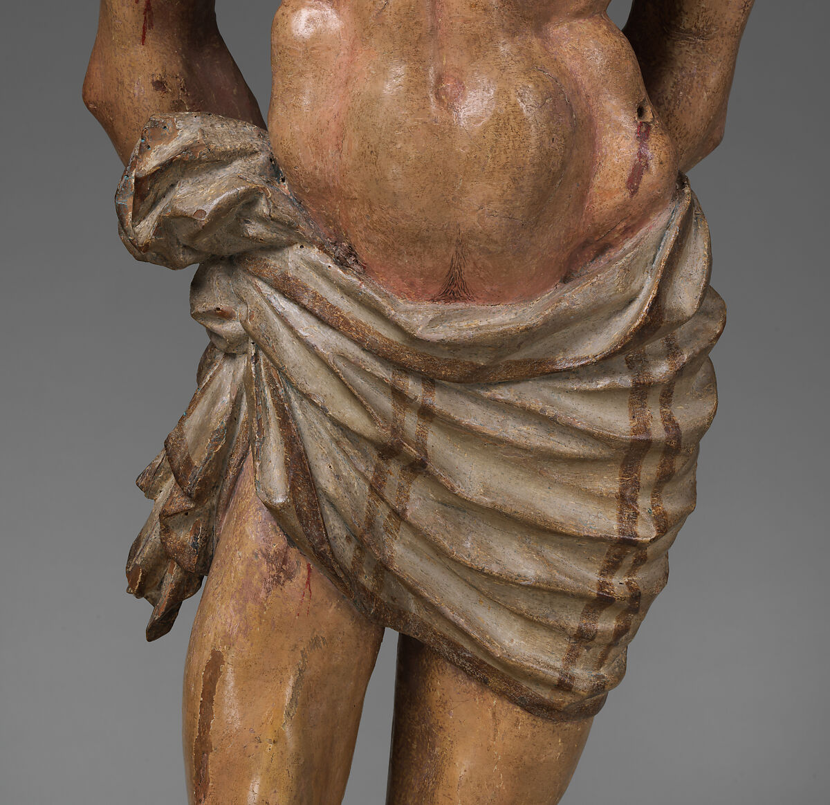 Saint Sebastian, European poplar, paint, gesso, Northern European