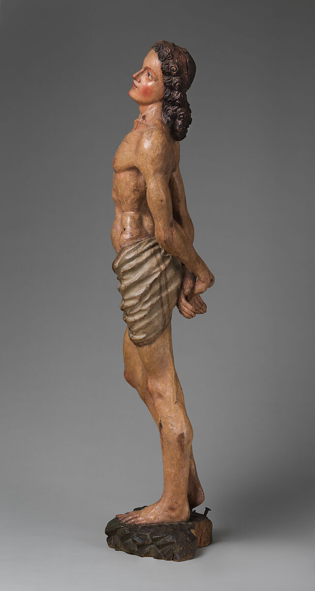 Saint Sebastian, European poplar, paint, gesso, Northern European