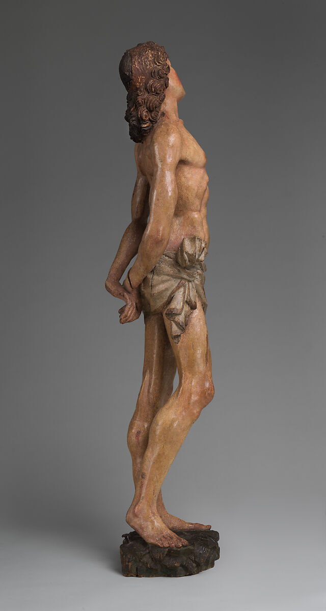 Saint Sebastian, European poplar, paint, gesso, Northern European