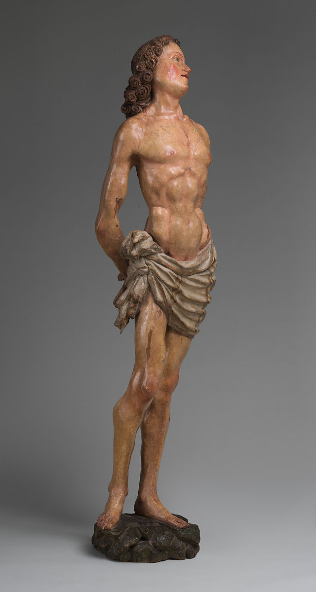 Saint Sebastian, European poplar, paint, gesso, Northern European