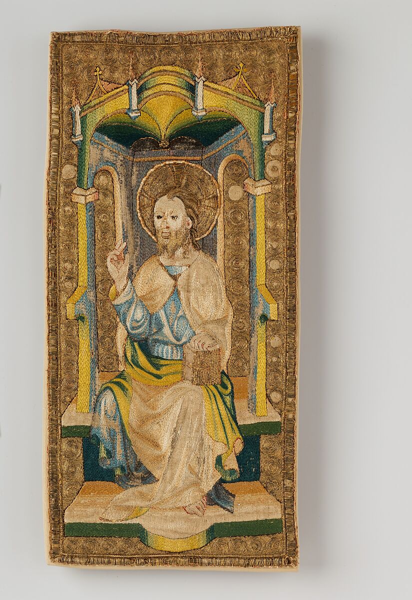 Orphrey Panels from a Chasuble, Silk and metal thread, Bohemian