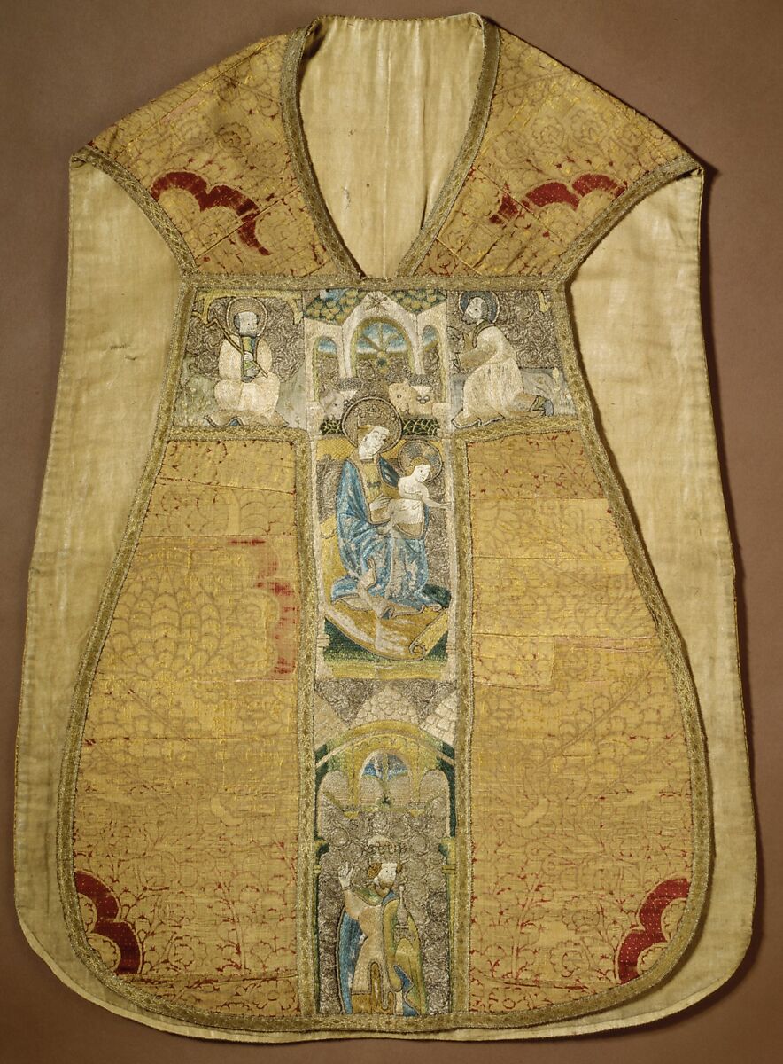 Orphrey Panels from a Chasuble, Silk and metal thread, Bohemian