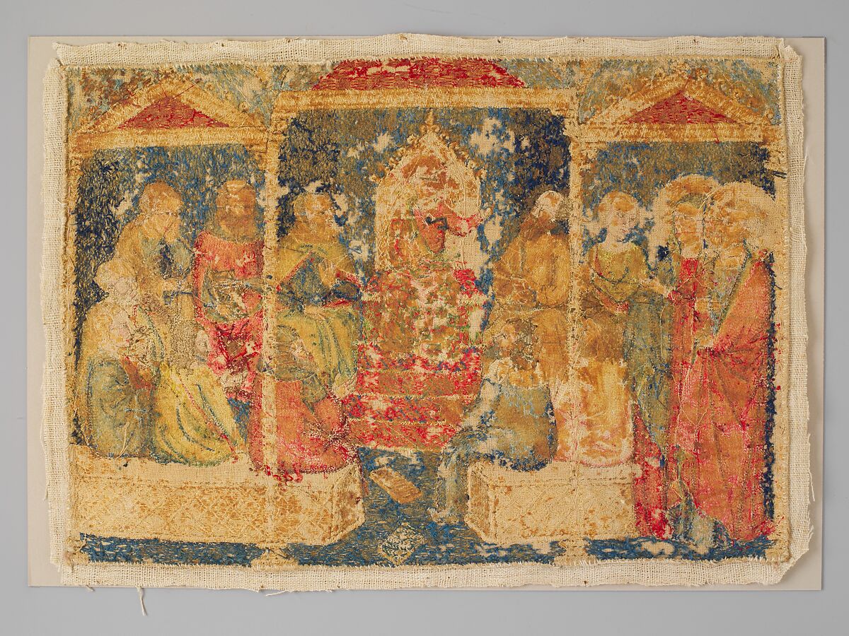 Christ  Among the Doctors, Workshop of Geri Lapi, Silk on canvas, Italian