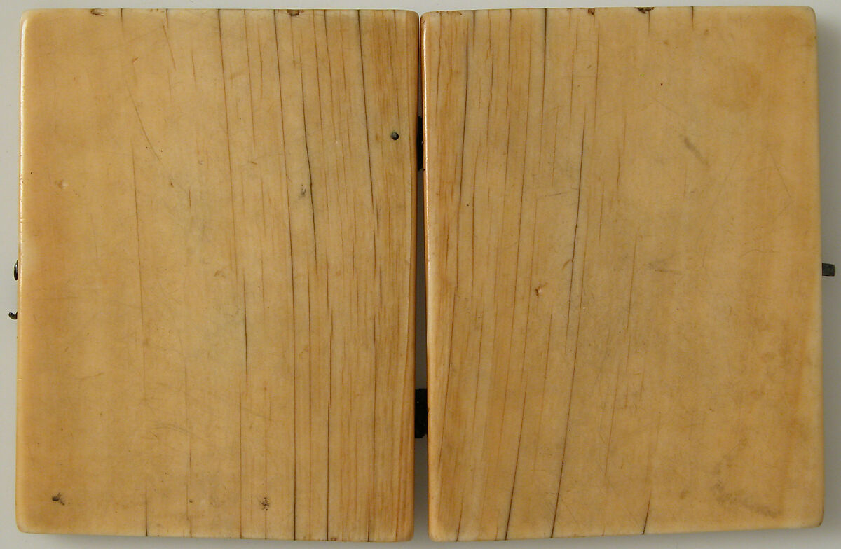 Diptych with Death and Coronation of the Virgin, Elephant ivory with metal mounts, French