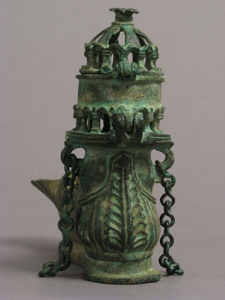 Hanging Lamp in the Form of a Sandaled Right Foot, Copper alloy, Byzantine