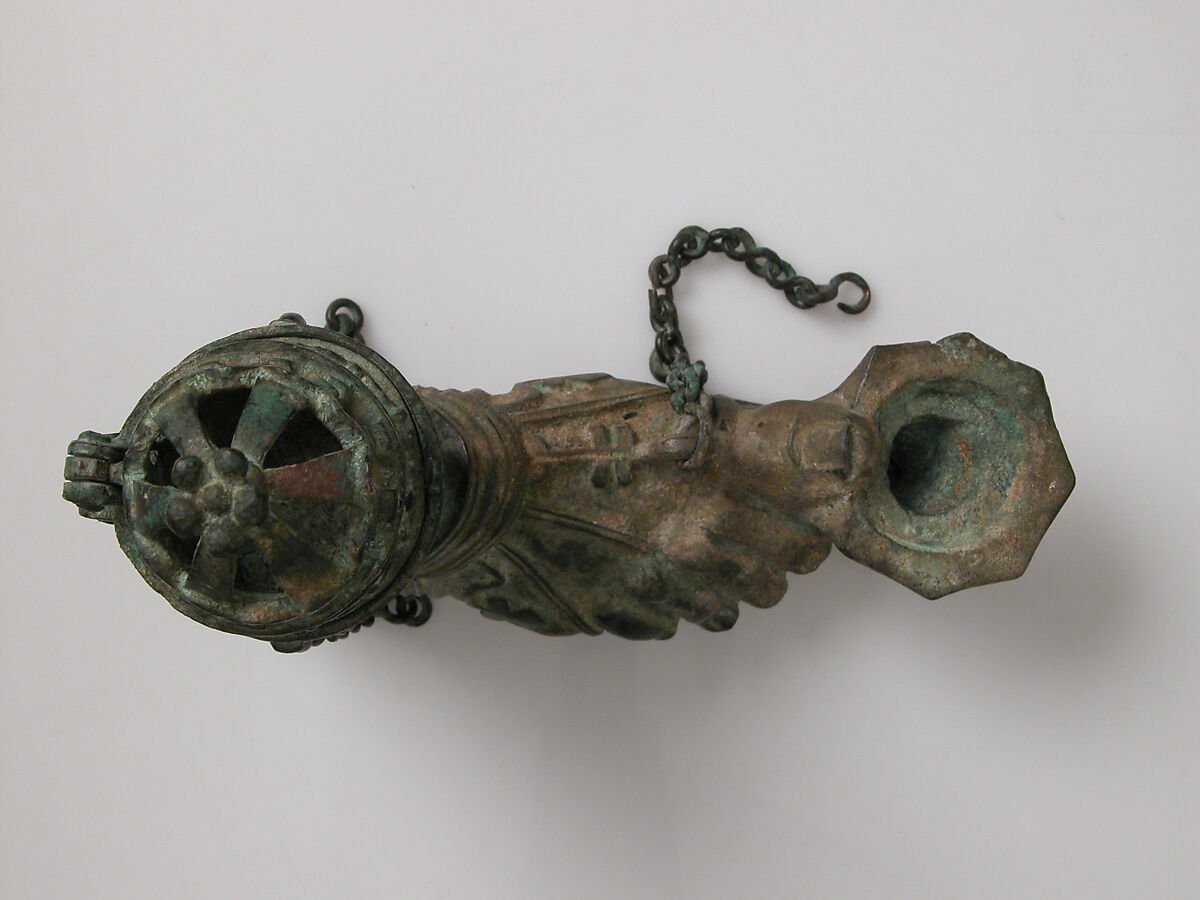 Hanging Lamp in the Form of a Sandaled Right Foot, Copper alloy, Byzantine