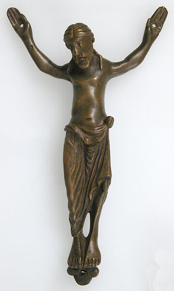 Crucified Christ, Copper alloy, gilt, European (?) 