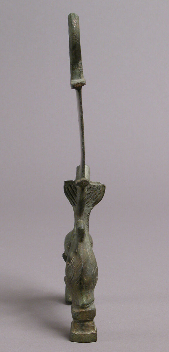 Lamp Handle with Dolphins, Copper alloy, Byzantine
