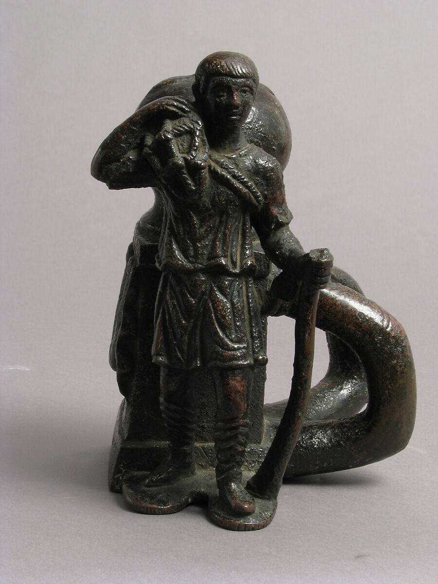 Bollard with a Fisherman, Bronze, Late Roman or Byzantine