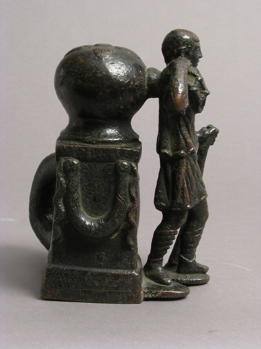 Bollard with a Fisherman, Bronze, Late Roman or Byzantine