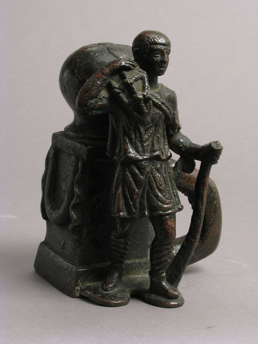 Bollard with a Fisherman, Bronze, Late Roman or Byzantine