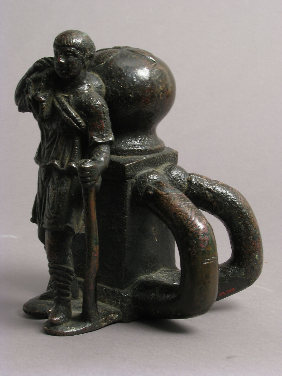 Bollard with a Fisherman, Bronze, Late Roman or Byzantine