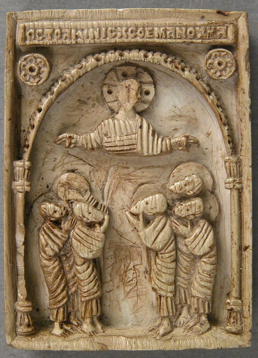 Icon with Christ Pantepotes and the Chorus of Saints, Steatite, Byzantine