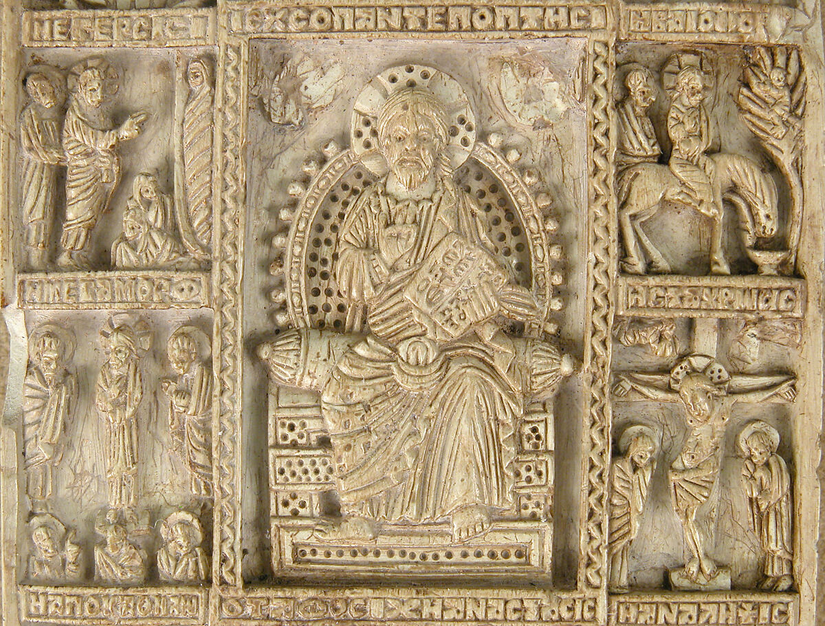 Icon with Christ Pantepotes and the Chorus of Saints, Steatite, Byzantine