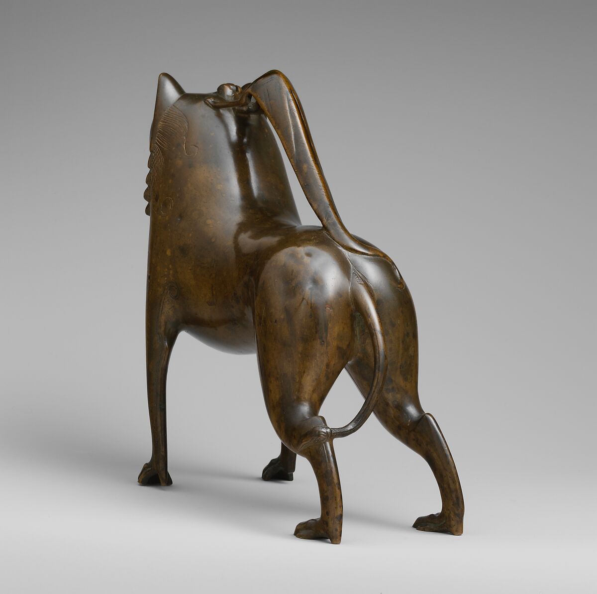 Aquamanile in the Form of a Lion, Copper alloy, German
