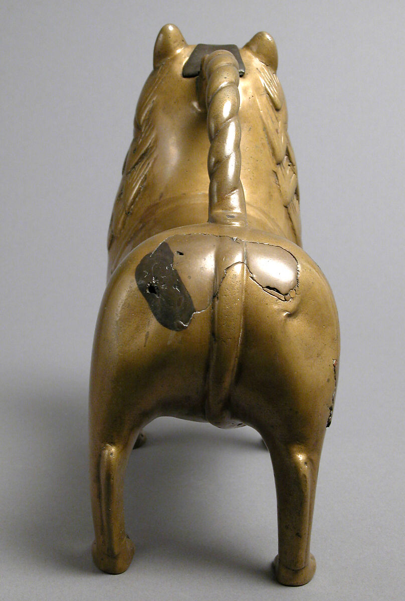 Aquamanile in the Form of a Lion, Copper alloy, glass inlays, North German