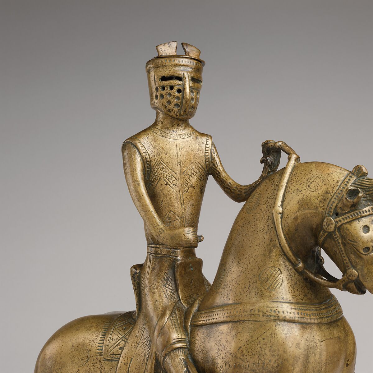 Aquamanile in the Form of a Mounted Knight, Copper alloy, German