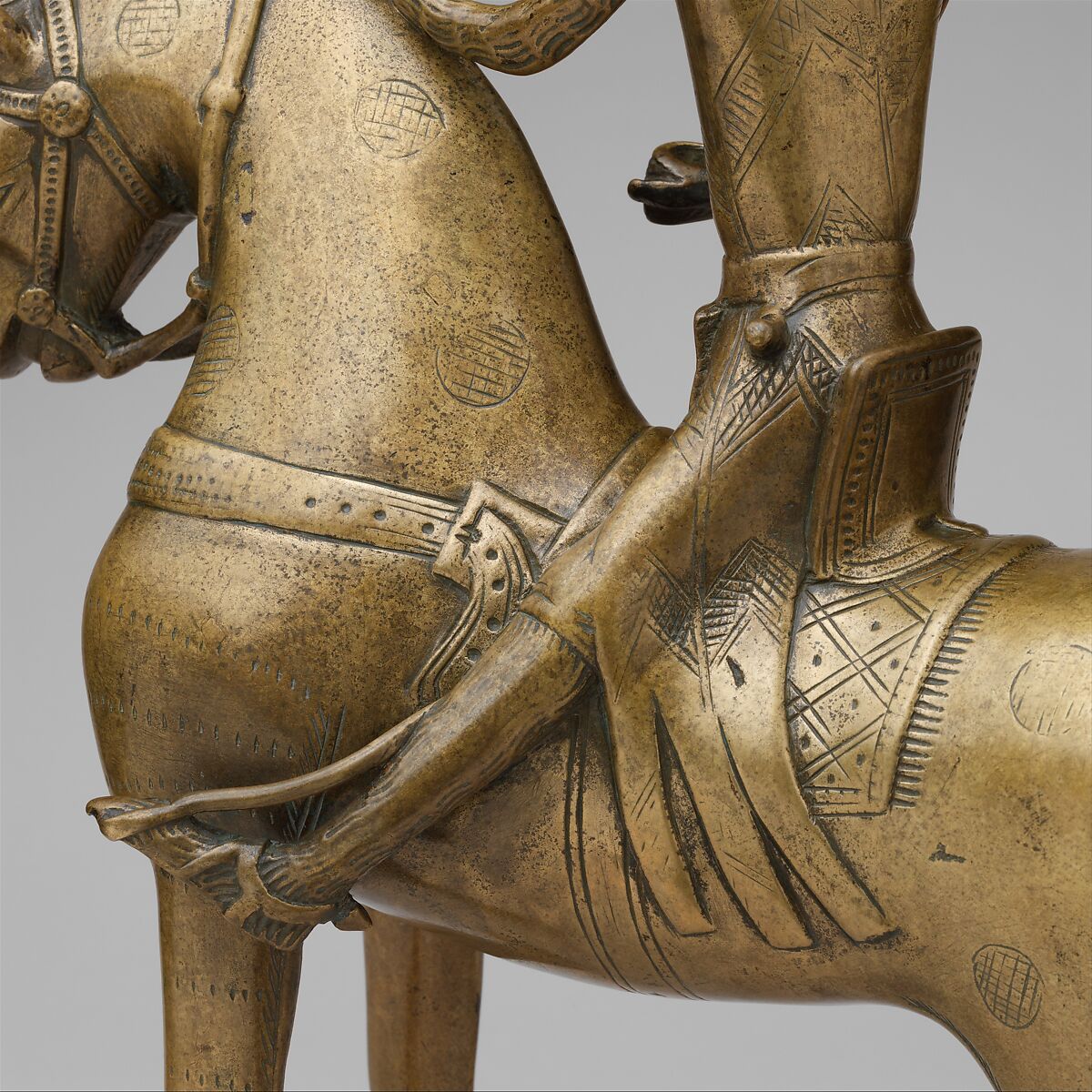 Aquamanile in the Form of a Mounted Knight, Copper alloy, German