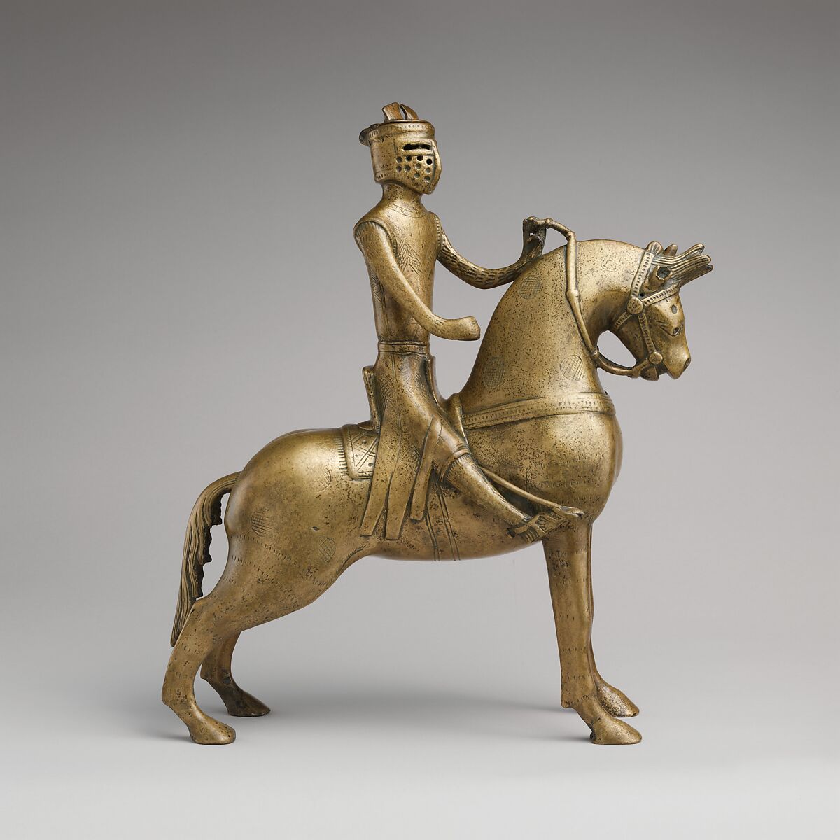 Aquamanile in the Form of a Mounted Knight, Copper alloy, German
