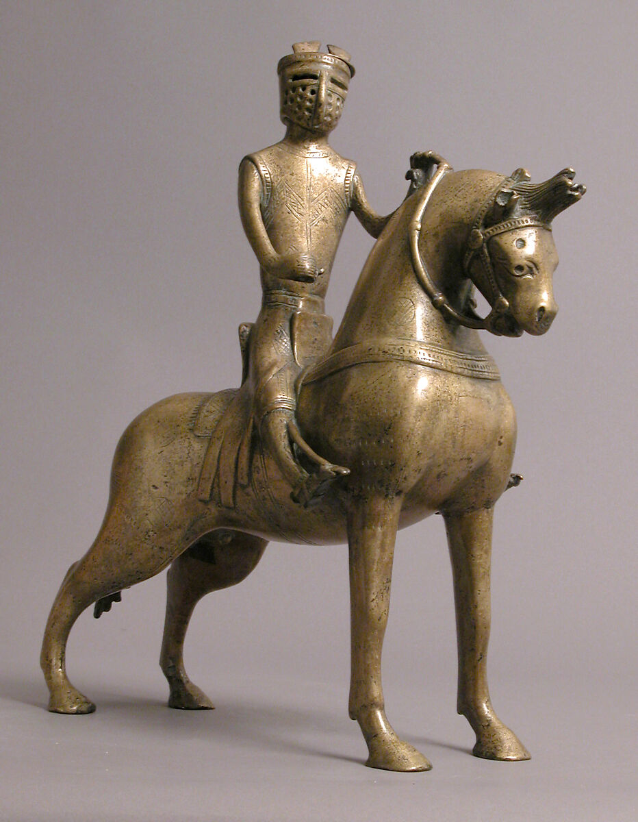 Aquamanile in the Form of a Mounted Knight, Copper alloy, German