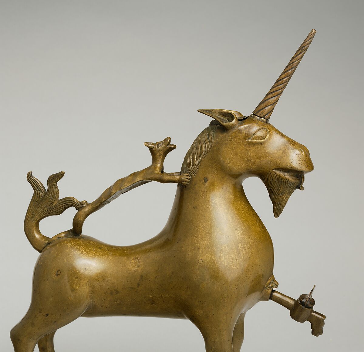 Aquamanile in the Form of a Unicorn, Copper alloy, German