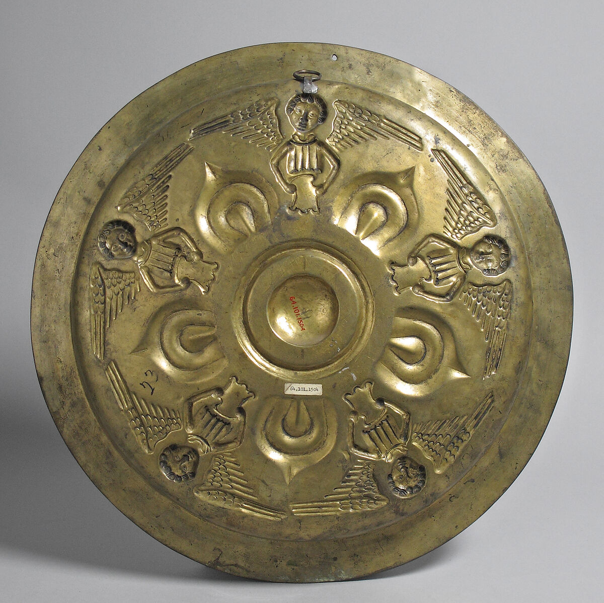 Plate with Five Angels, Copper alloy, German or South Netherlandish