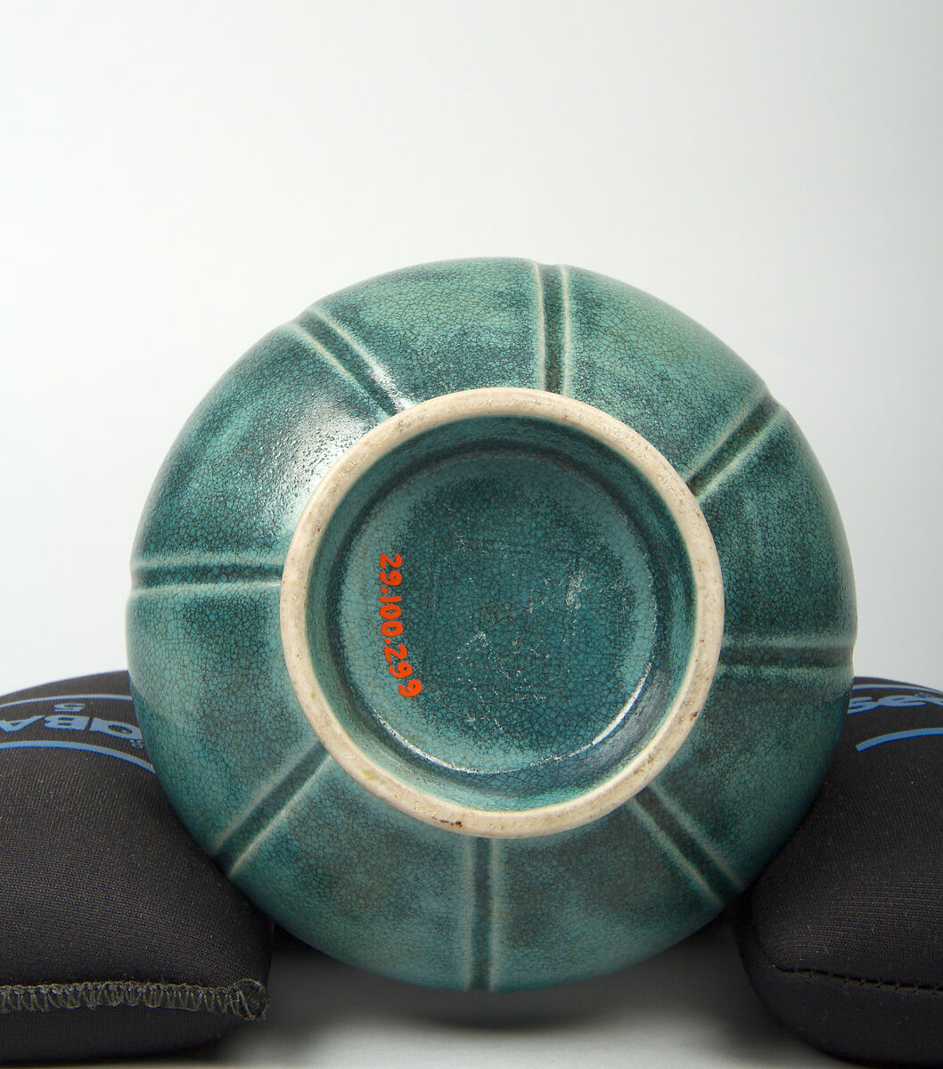 Lobed bottle vase, Porcelain with greenish blue glaze, China