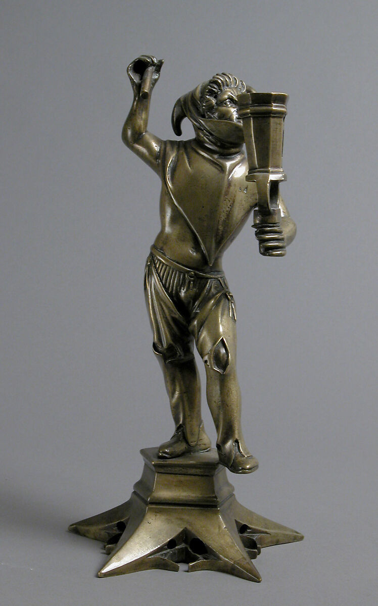 Candlestick, Jehan Aert van Tricht (Netherlandish, active Maastricht 1492–1501), Brass, South Netherlandish