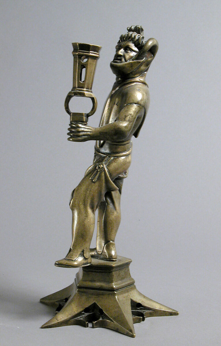 Candlestick, Jehan Aert van Tricht (Netherlandish, active Maastricht 1492–1501), Brass, South Netherlandish