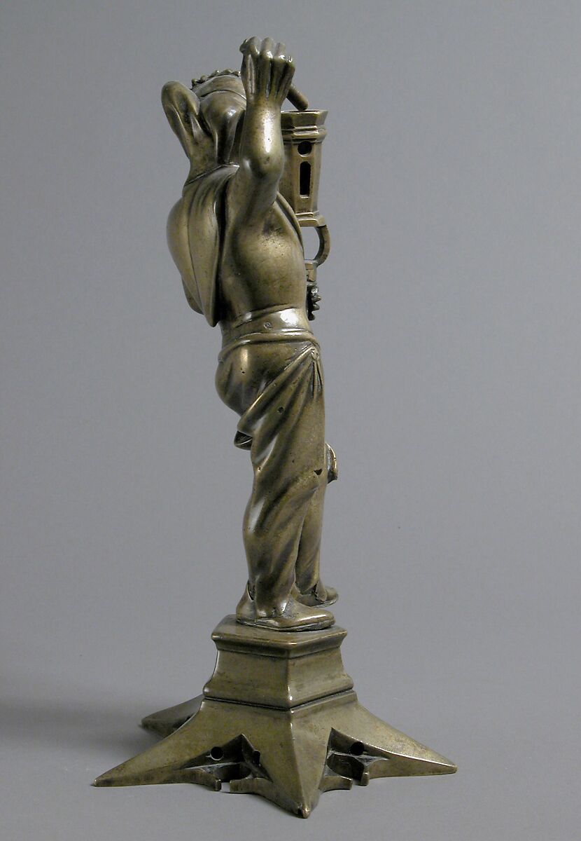 Candlestick, Jehan Aert van Tricht (Netherlandish, active Maastricht 1492–1501), Brass, South Netherlandish
