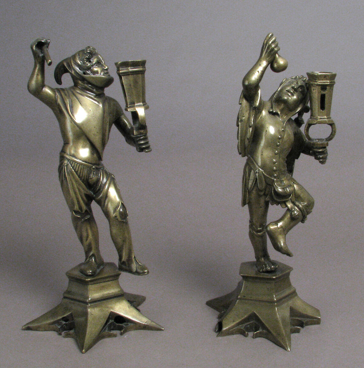 Candlestick, Jehan Aert van Tricht (Netherlandish, active Maastricht 1492–1501), Brass, South Netherlandish