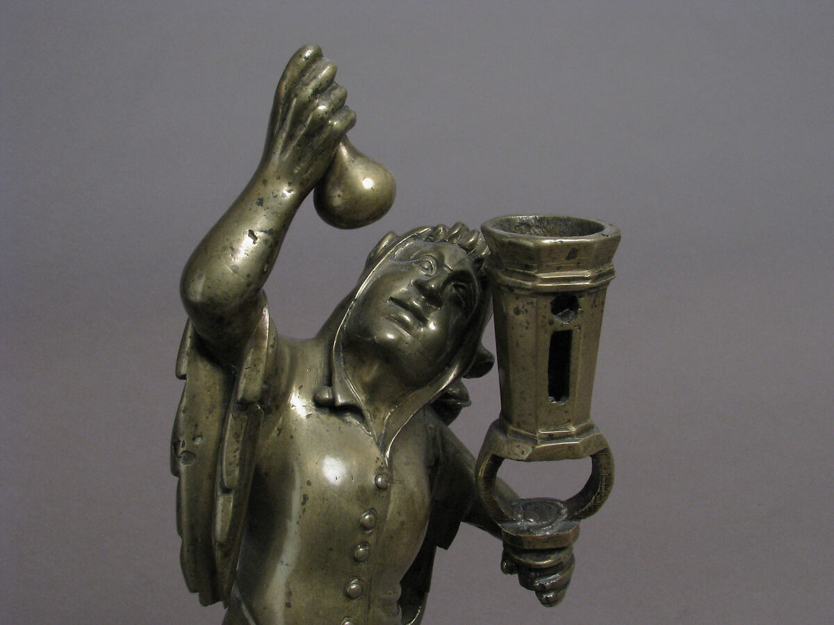 Candlestick, Jehan Aert van Tricht (Netherlandish, active Maastricht 1492–1501), Brass, South Netherlandish