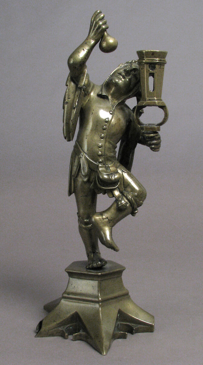 Candlestick, Jehan Aert van Tricht (Netherlandish, active Maastricht 1492–1501), Brass, South Netherlandish