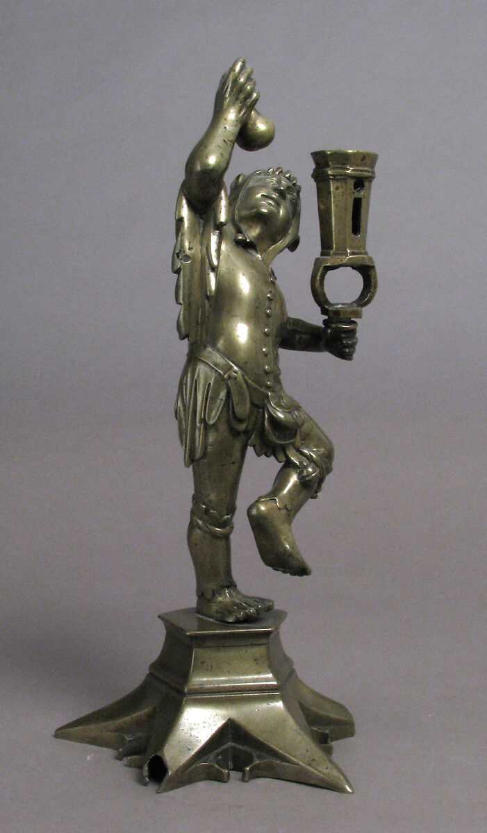 Candlestick, Jehan Aert van Tricht (Netherlandish, active Maastricht 1492–1501), Brass, South Netherlandish 